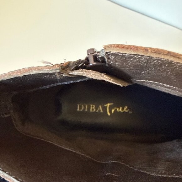 DIBA TRUE Comet Ride Boots Womens Sz 10 Brown Leather Wedge Ankle Chelsea - Picture 16 of 16